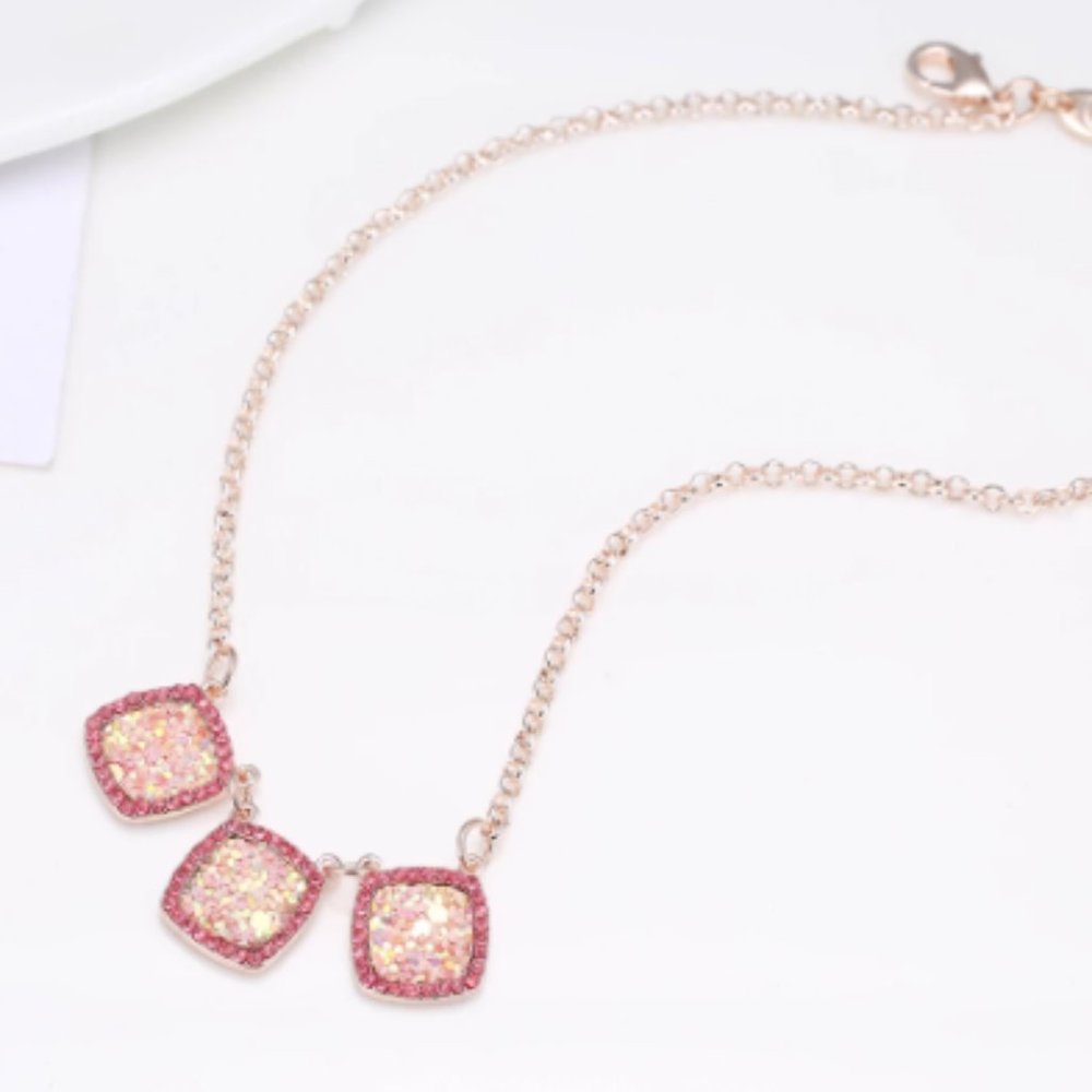 Rose Gold Rhinestone 12"+ choker NWT